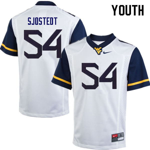 NCAA Youth Eric Sjostedt West Virginia Mountaineers White #54 Nike Stitched Football College Authentic Jersey GA23A26BR